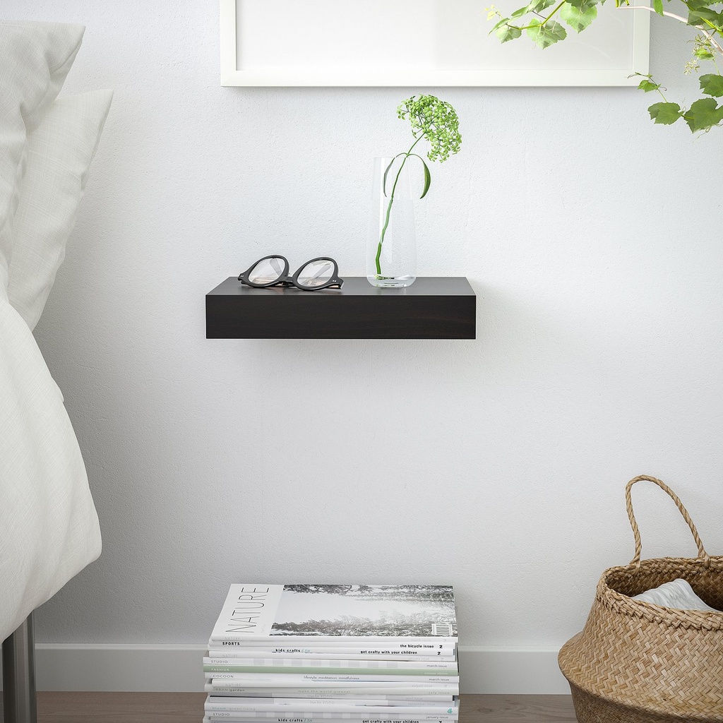 LACK Wall shelf - black-brown 30x26 cm - image 4