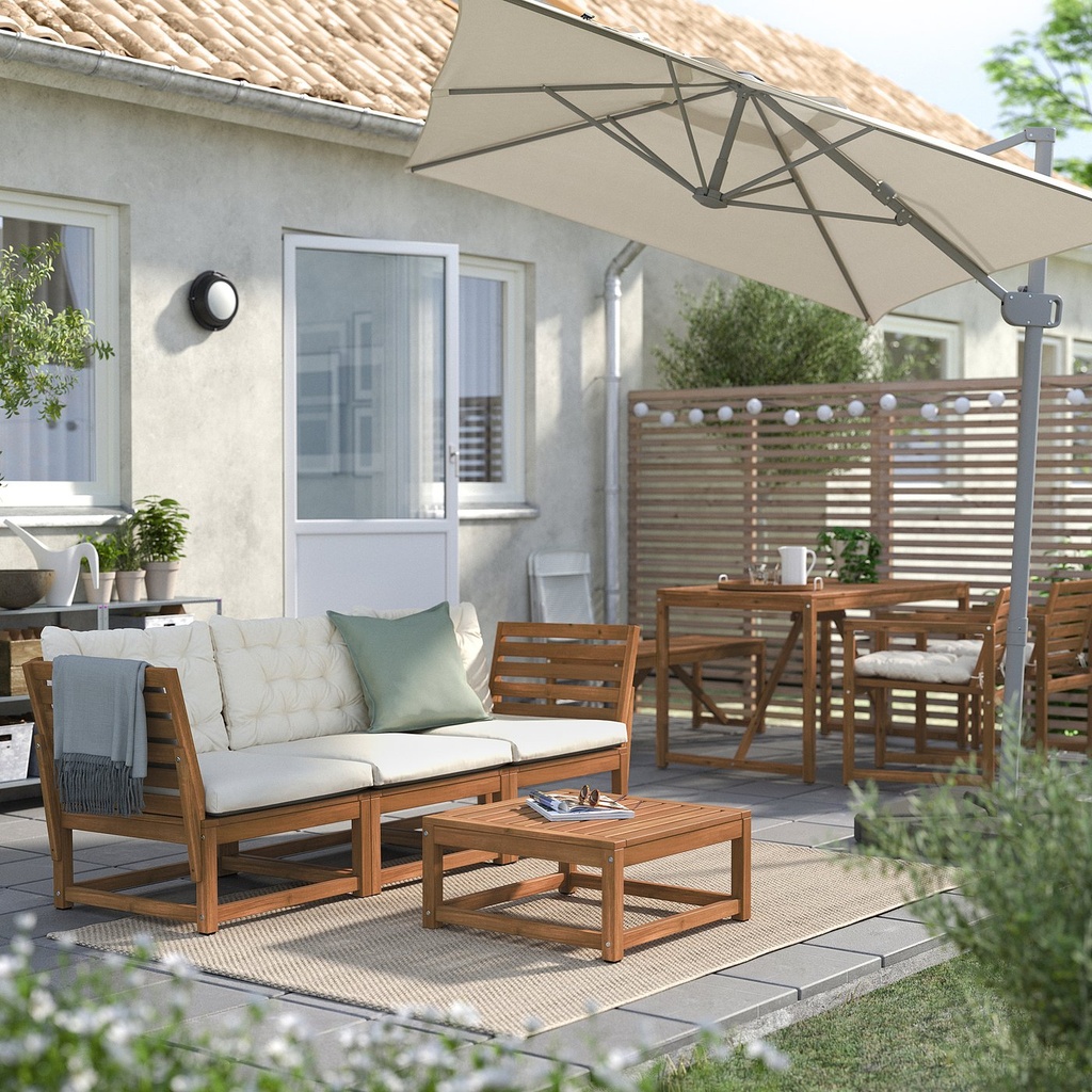 SVALÖN Parasol, hanging - light grey-beige 300x200 cm - image 3