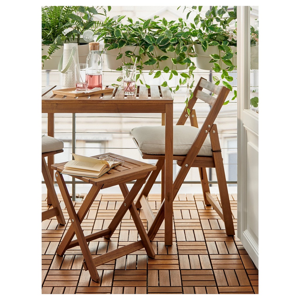 NÄMMARÖ Chair, outdoor - foldable/light brown stained - image 2