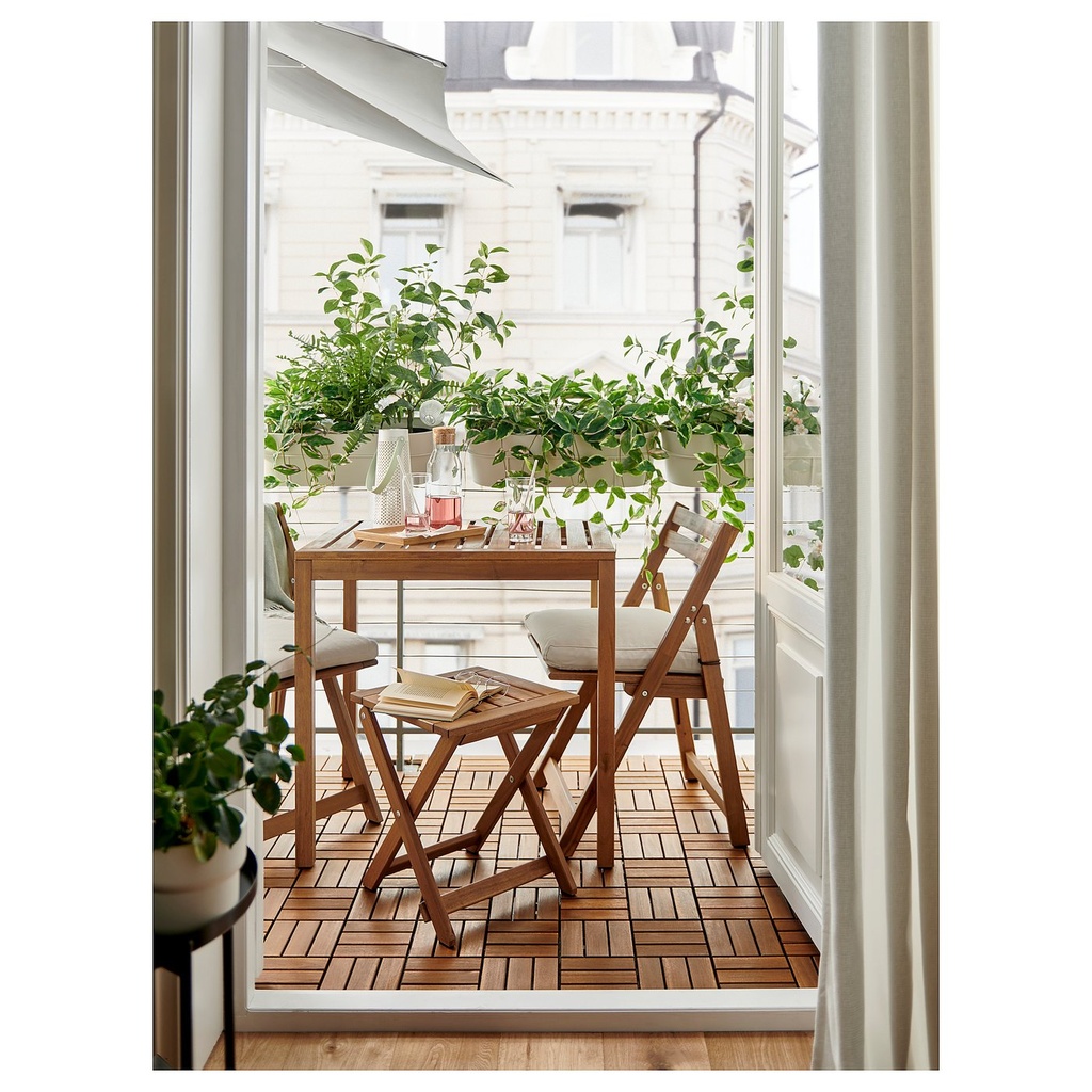 NÄMMARÖ Chair, outdoor - foldable/light brown stained - image 4