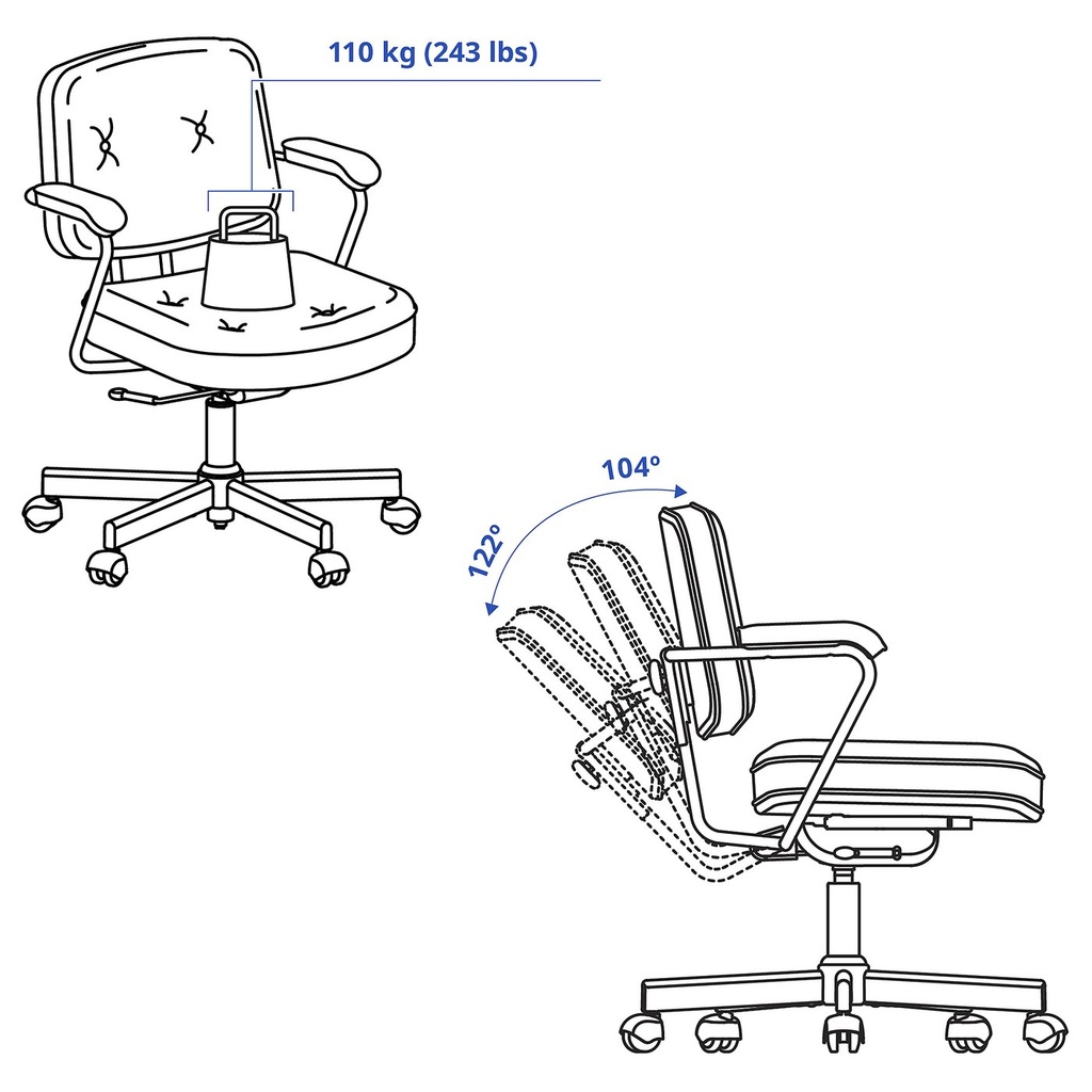 ALEFJÄLL Office chair - Glose black - image 3