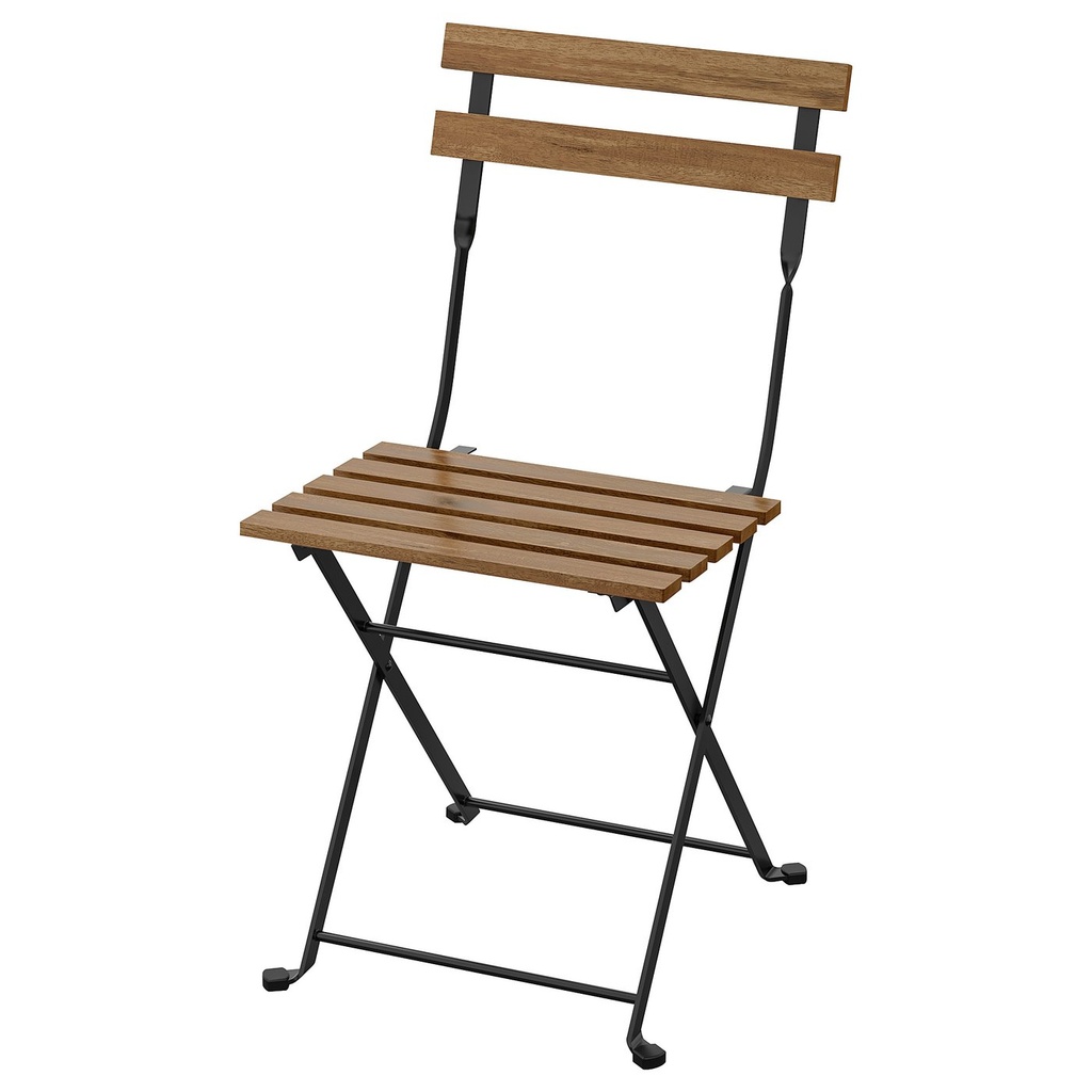 [90095428] TÄRNÖ Chair, outdoor - foldable black/light brown stained