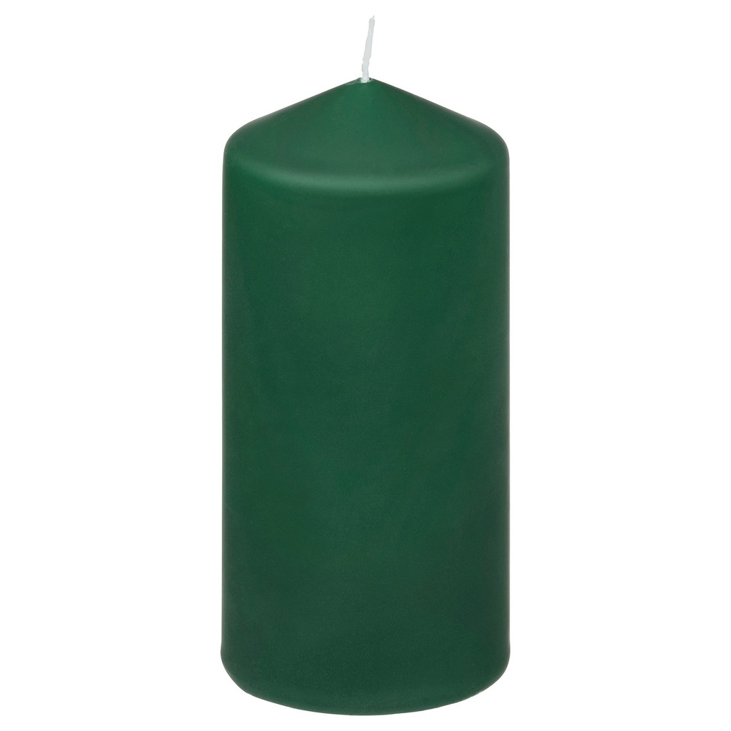 [70599929] FENOMEN Unscented pillar candle - green 14 cm