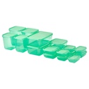 PRUTA Food container with lid, set of 17 - green
