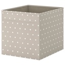 DRÖNA Box - beige/dotted 33x38x33 cm