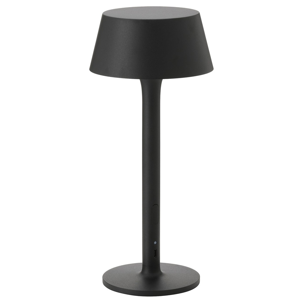 [10540022] AVHÅLL LED portable lamp - battery-operated dimmable/black outdoor 29 cm