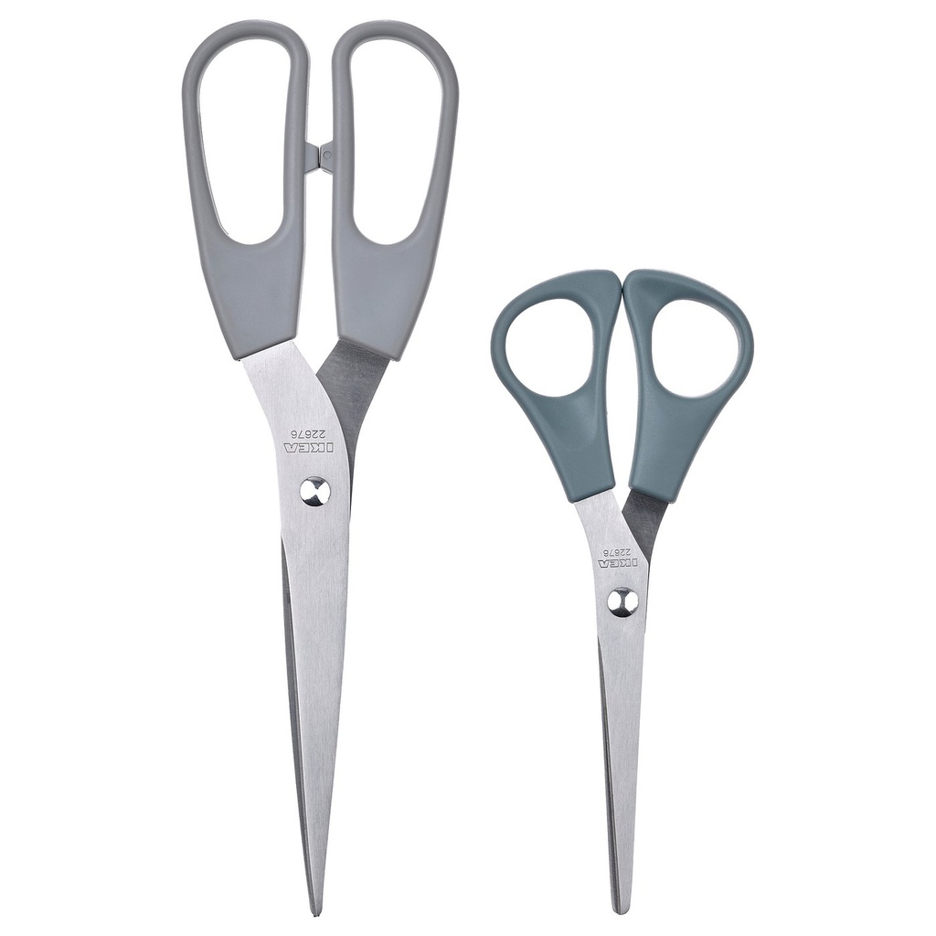 [60563431] SVÄRDFISK Scissors, set of 2 - stainless steel grey/grey-turquoise