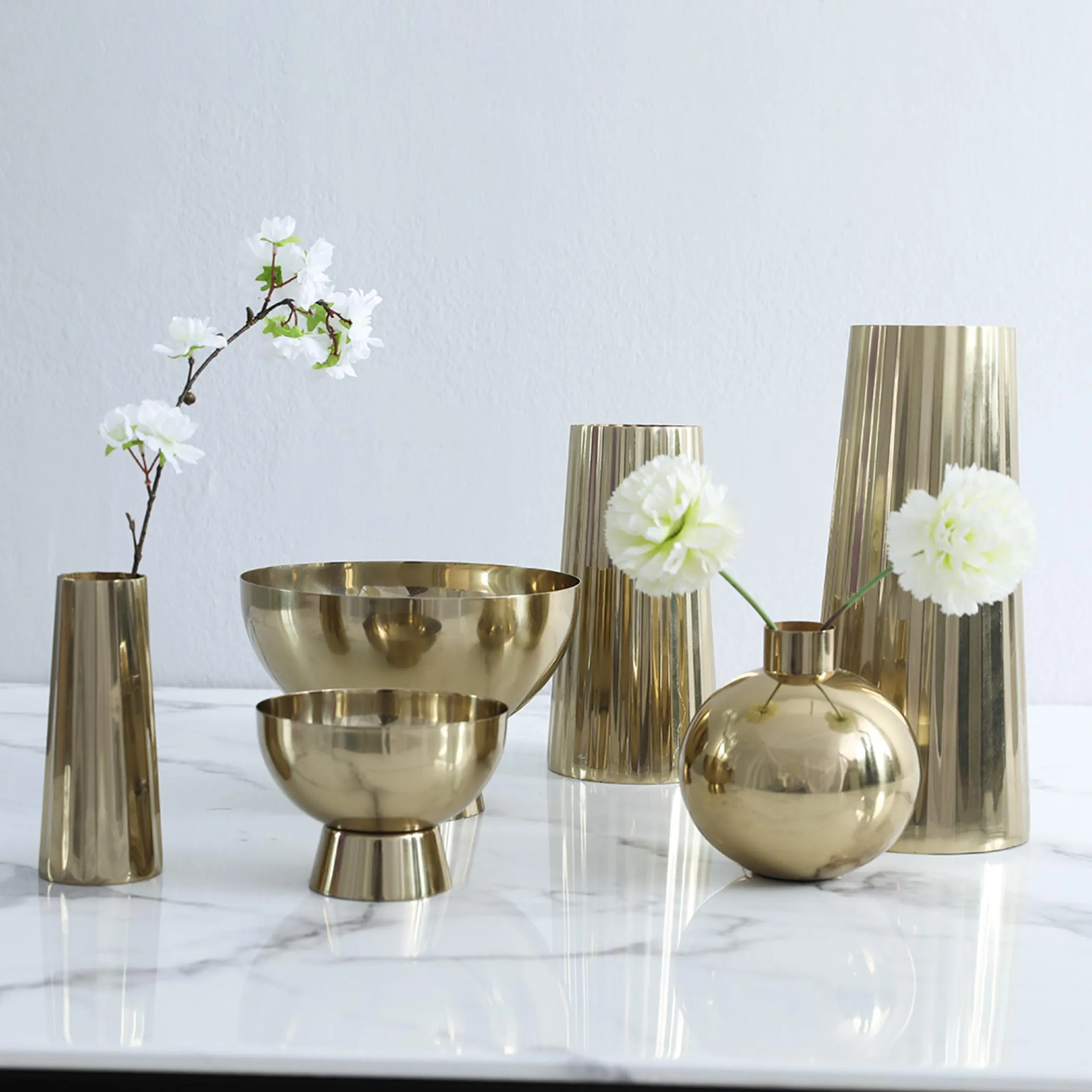 Bijou Steel Vase 13x13x15cm-Gold