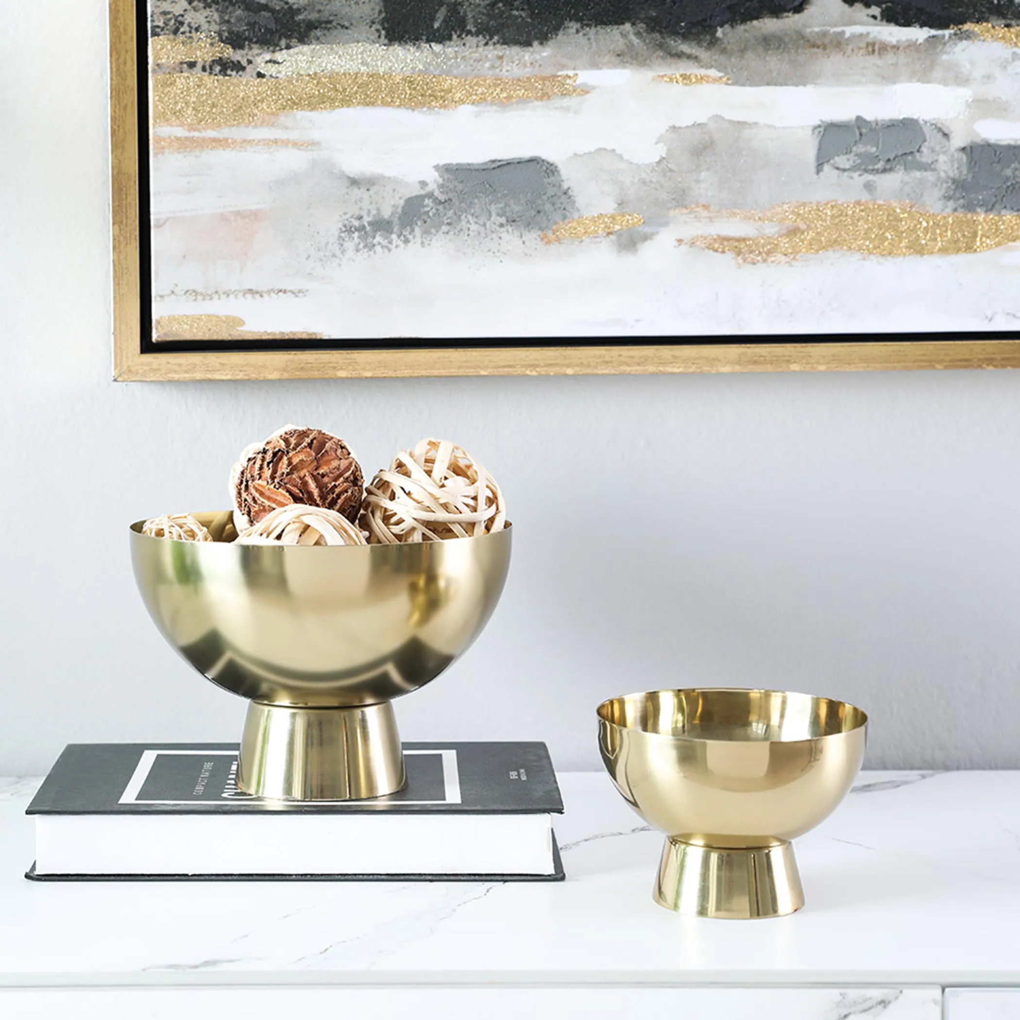 Bijou Steel Decor Bowl 19x19x14cm-Gold
