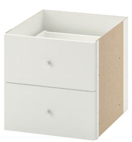 Insert with 2 drawers, white, 33x33 cm