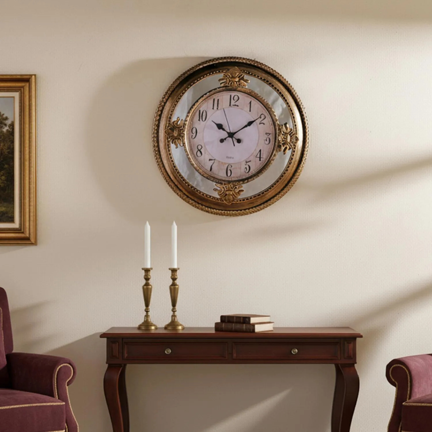 [253ZFH9900032] Phaedra Wall Clock D58cm - Gold