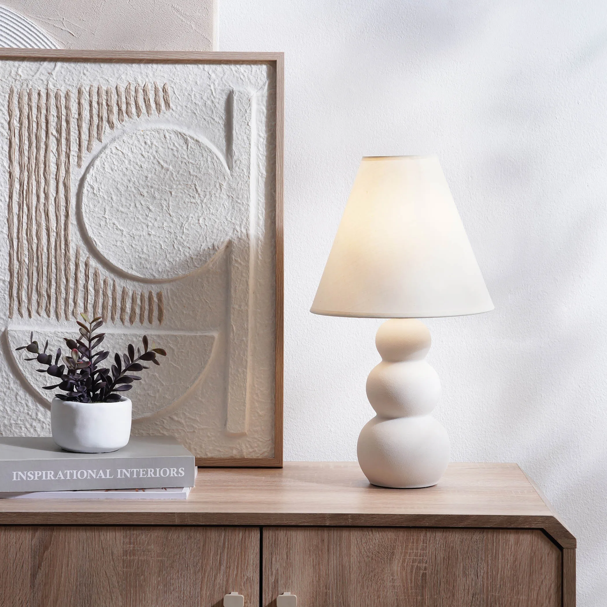 Zariya E27 Table Lamp Dia25x43cm - Cream