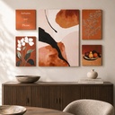 Autumn Feast 5-Piece Printed Canvas Collage Wall Art - Brown