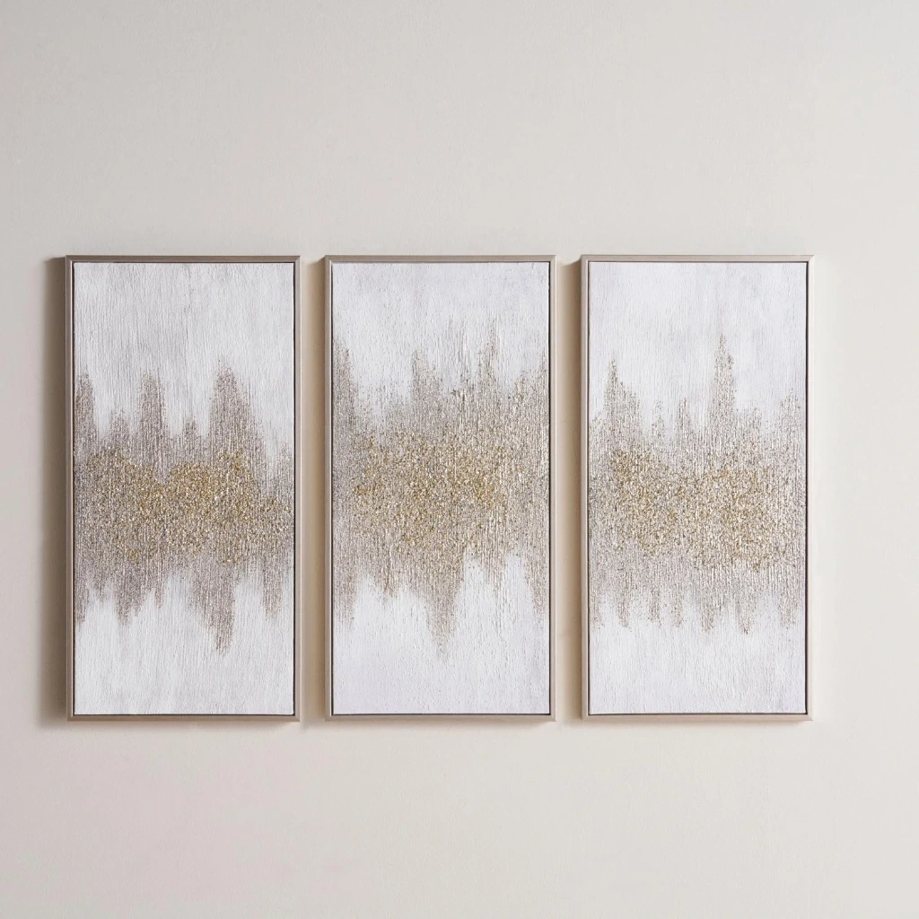 Resona 3-Piece Printed Canvas Wall Art 30x60cm - Green