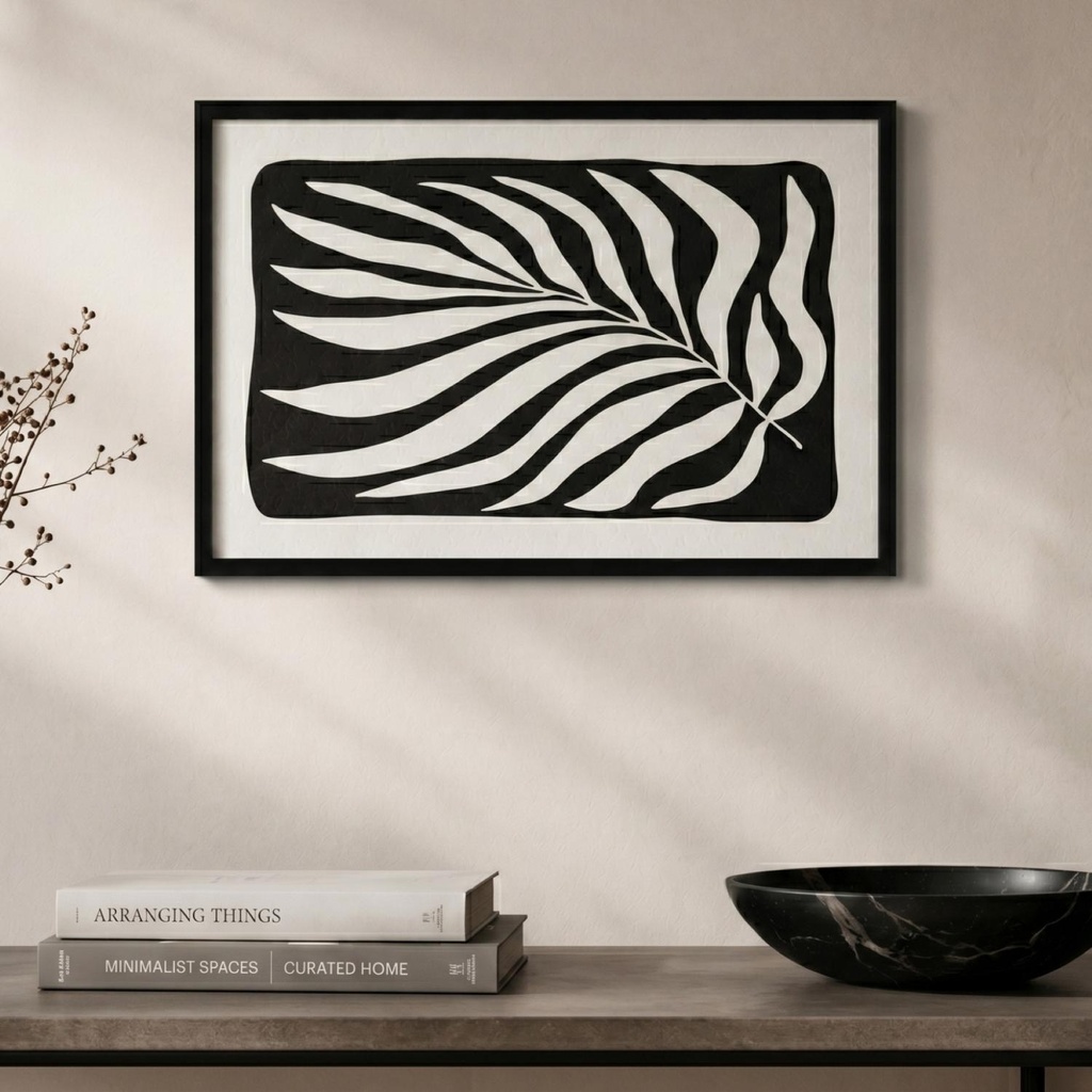 Frondelle Printed Wall Art 40x59.7cm - Black