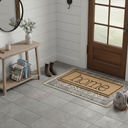 Home Printed Black Line Doormat 25X75CM - Natural
