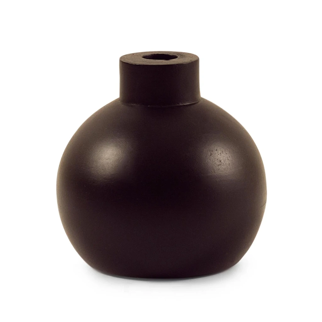 Raice Wooden Vase 14x14x14cm - Black