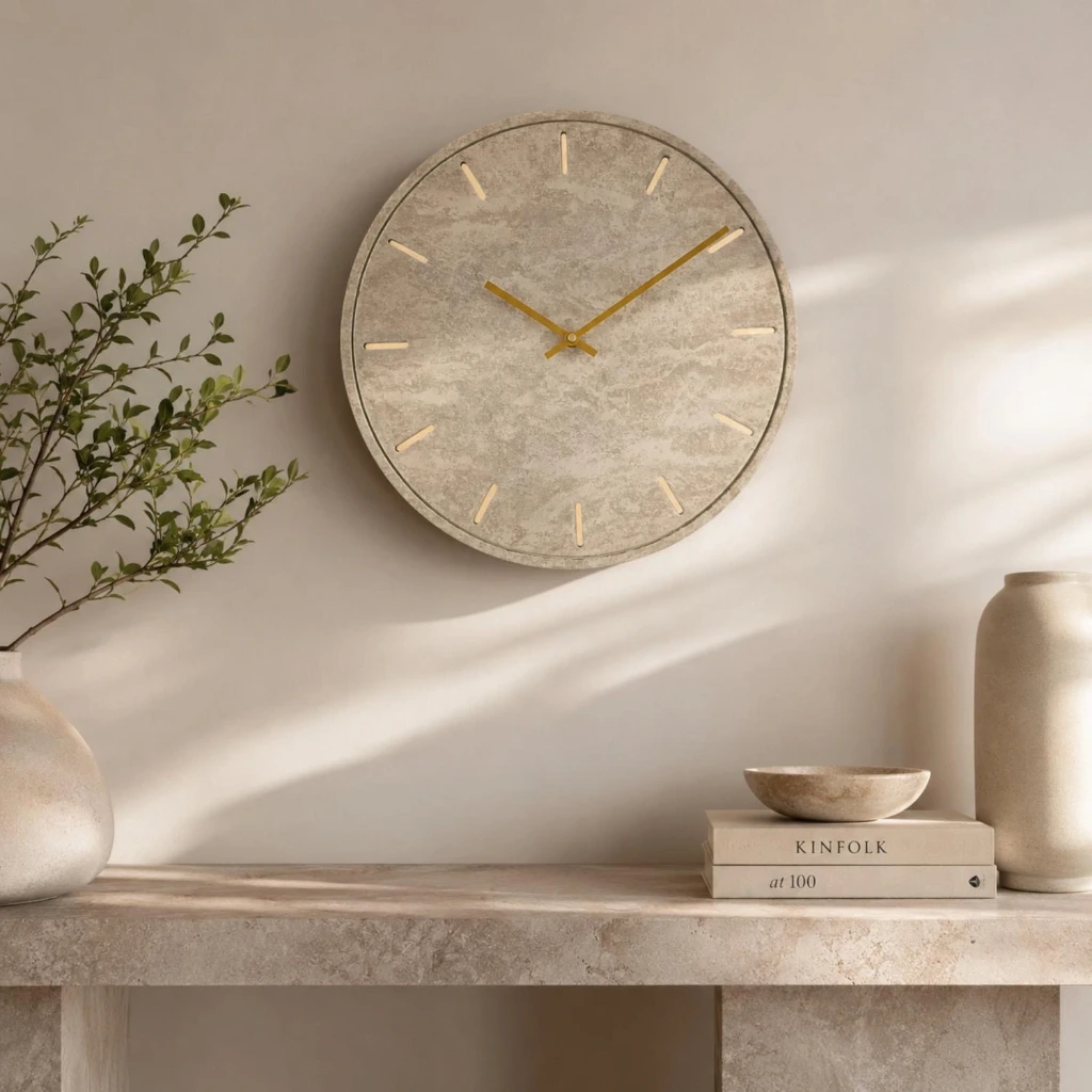 Lexur Wall Clock with Light Dia 40cm - Beige